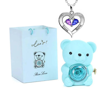 Teddy Love Bear Gifts Box with Necklace